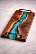 Handcrafted Walnut & Epoxy River Serving Board